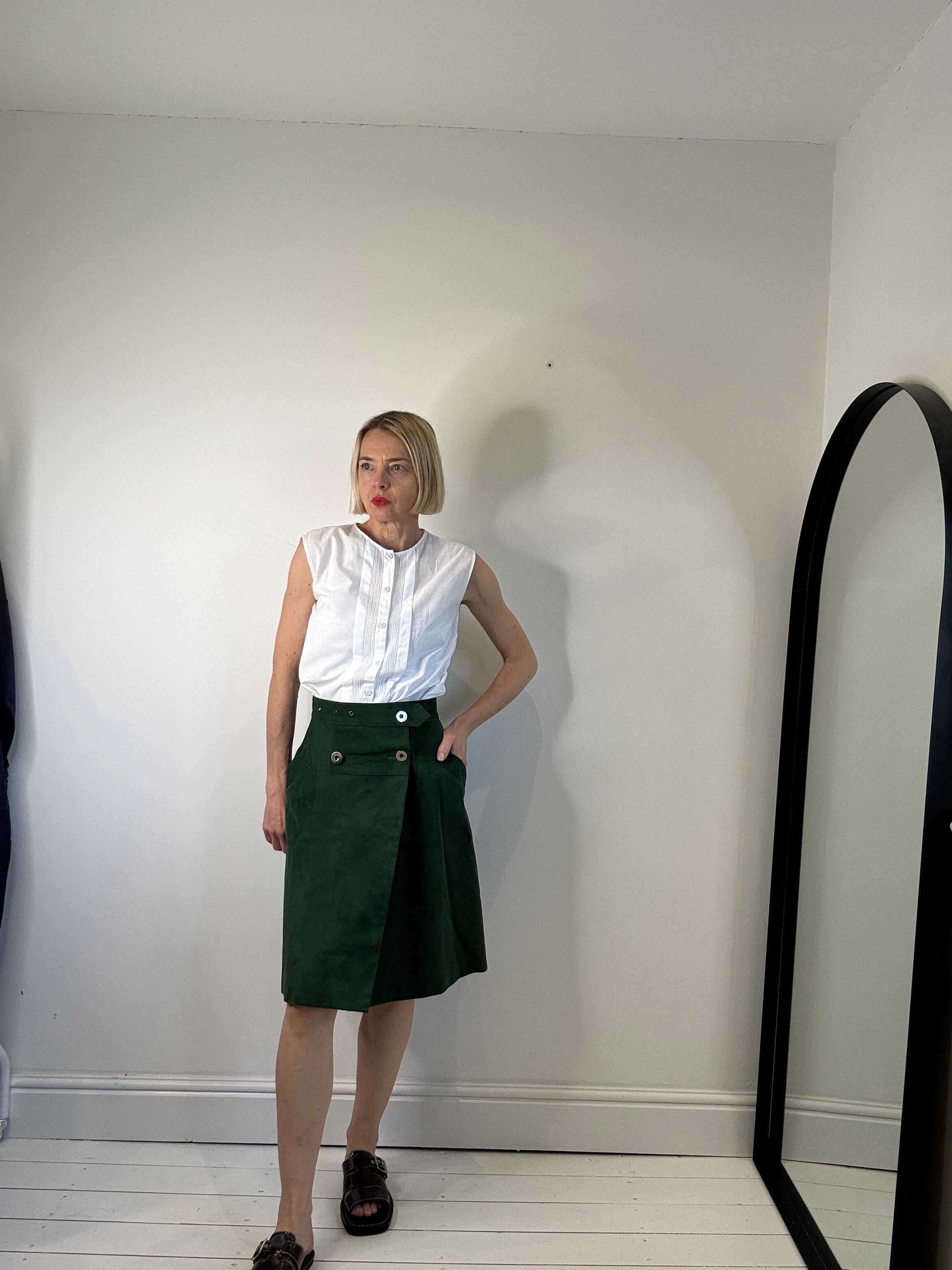 VINTAGE suede A line skirt