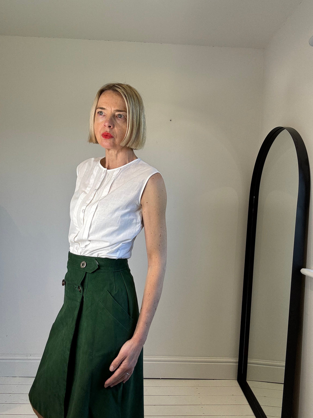 VINTAGE suede A line skirt