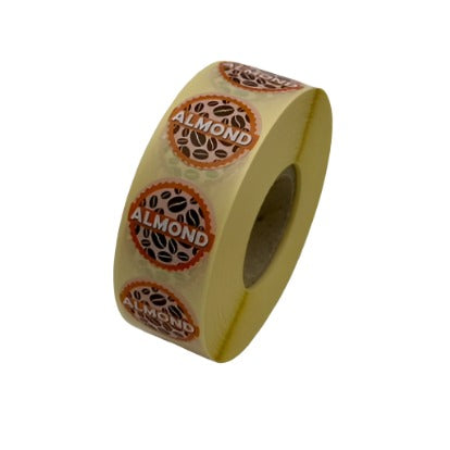 Almond Milk Coffee Shop Barista Labels 20mm 1000 labels per rolls