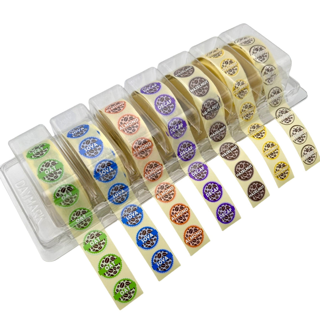 Almond Milk Coffee Shop Barista Labels 20mm 1000 labels per rolls