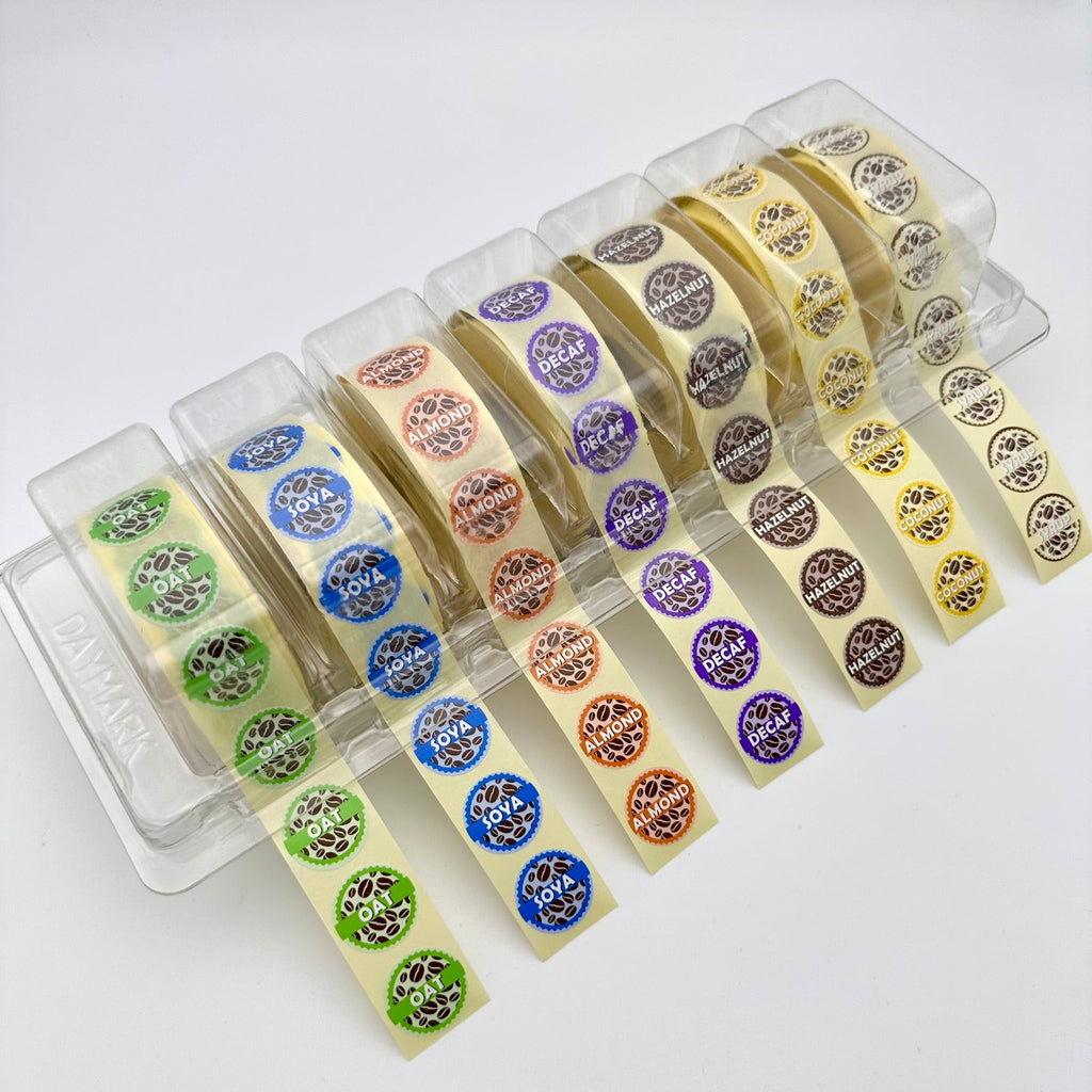 Soya Milk Coffee Shop Barista Labels 20mm 1000 labels per rolls