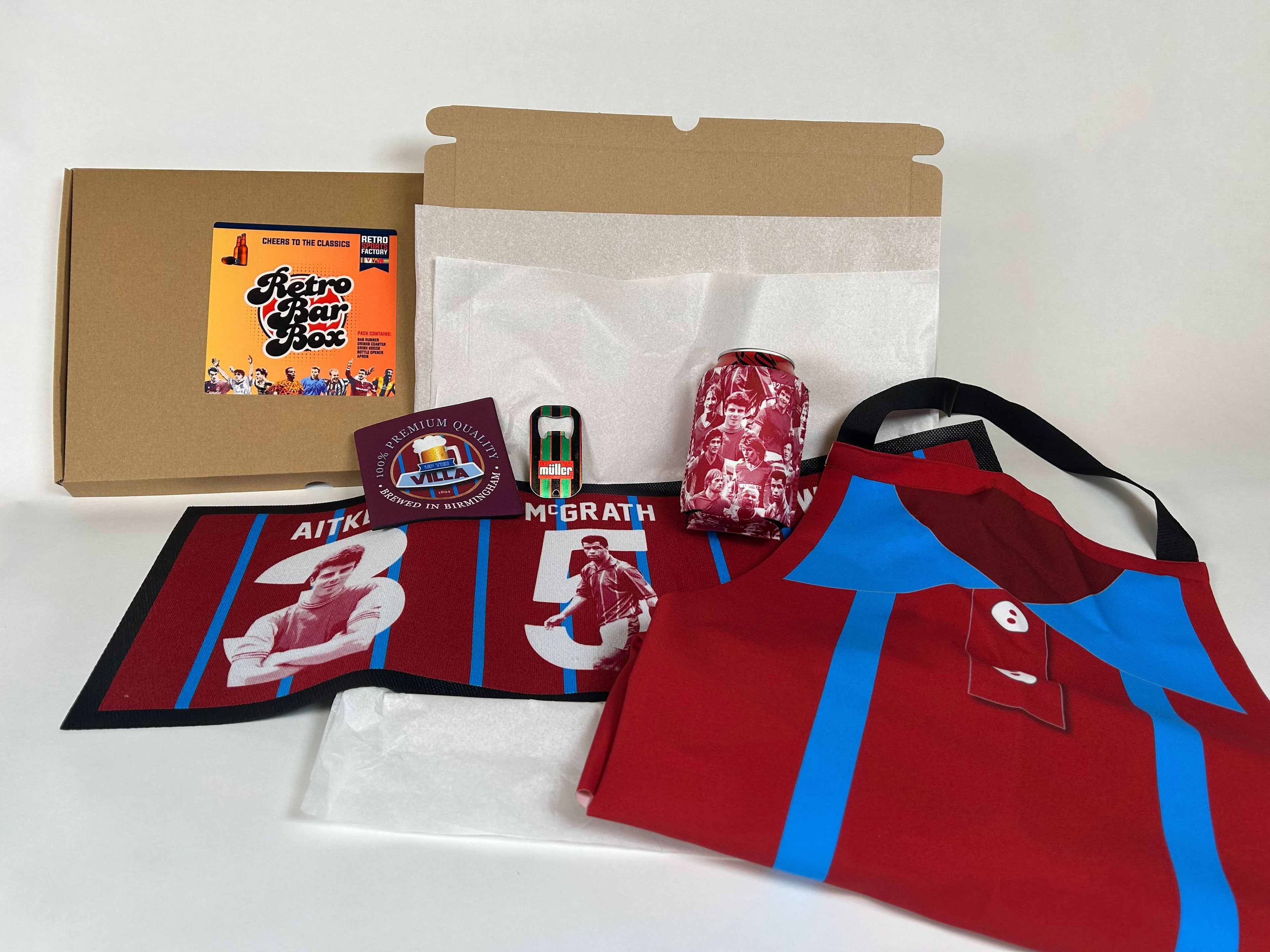 Aston Villa Football Father's Day Bar Box | Retro Man Cave Set