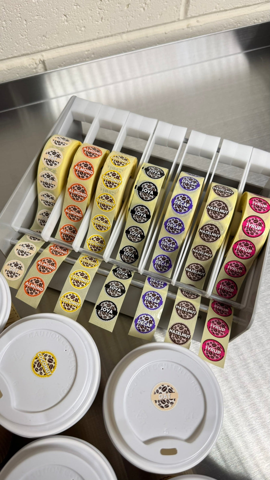Decaf Coffee Shop Labels 20mm 1000 labels per roll