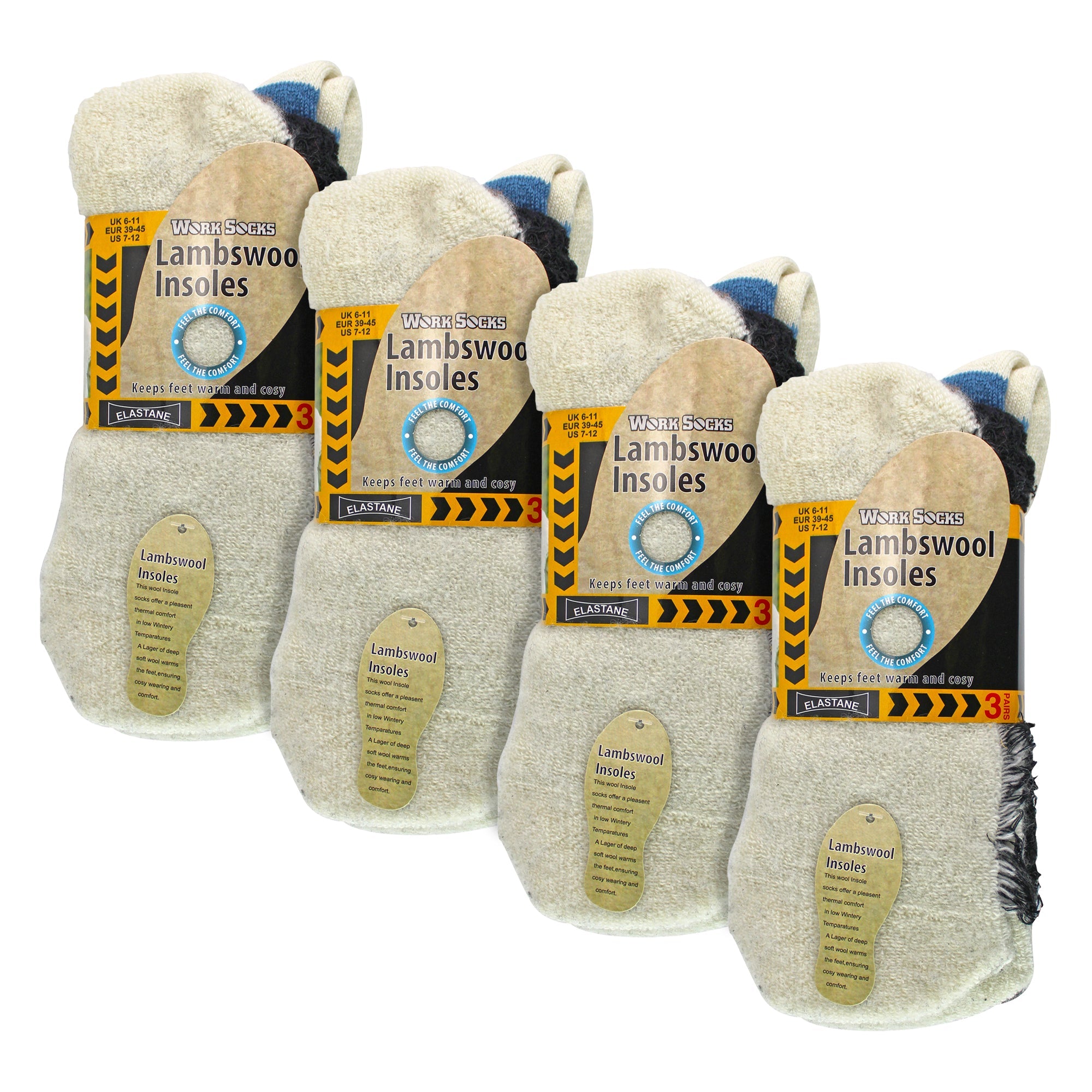 Mens Wool Insole Workwear Socks