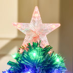 HOMCOM 3 Feet Prelit Artificial Christmas Tree with Multi-Coloured Fiber Optic LED Light, Holiday Home Xmas Decoration, Green