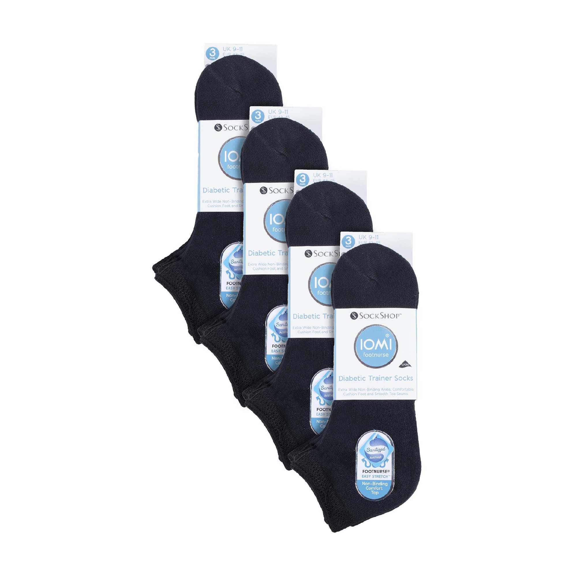 12 Pair Unisex Low-Cut Diabetic Trainer Socks: Ideal for Swollen Feet & Ankle