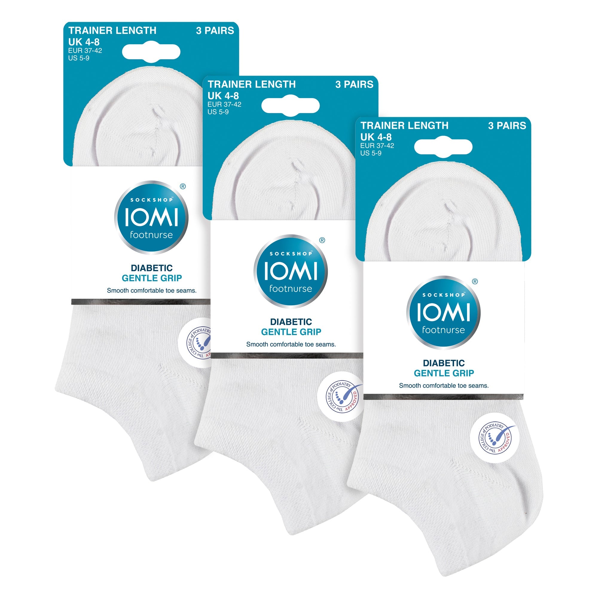 9 Pack Womens Diabetic Trainer Socks | Wide Ankle Socks for Swollen Feet
