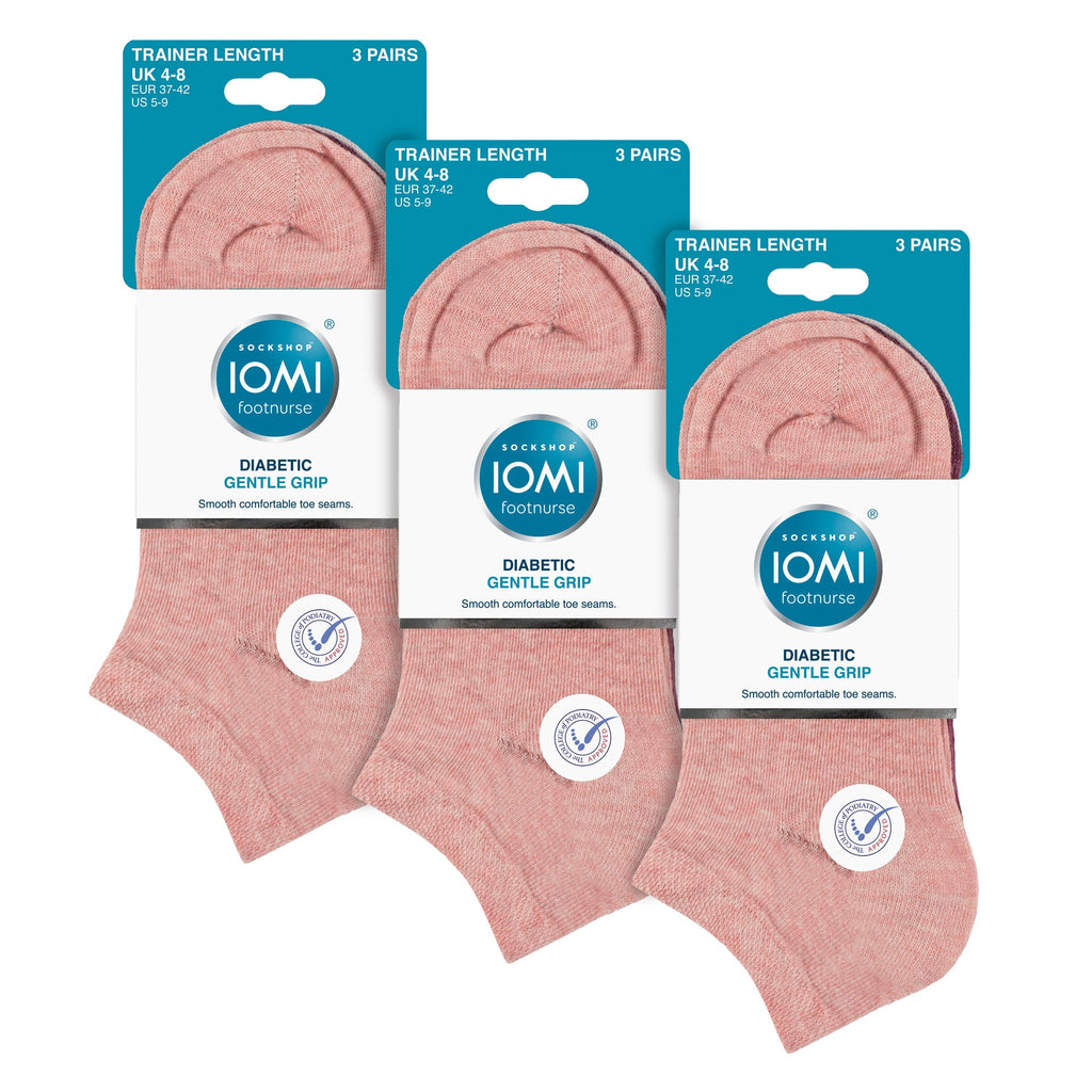 9 Pack Womens Diabetic Trainer Socks | Wide Ankle Socks for Swollen Feet