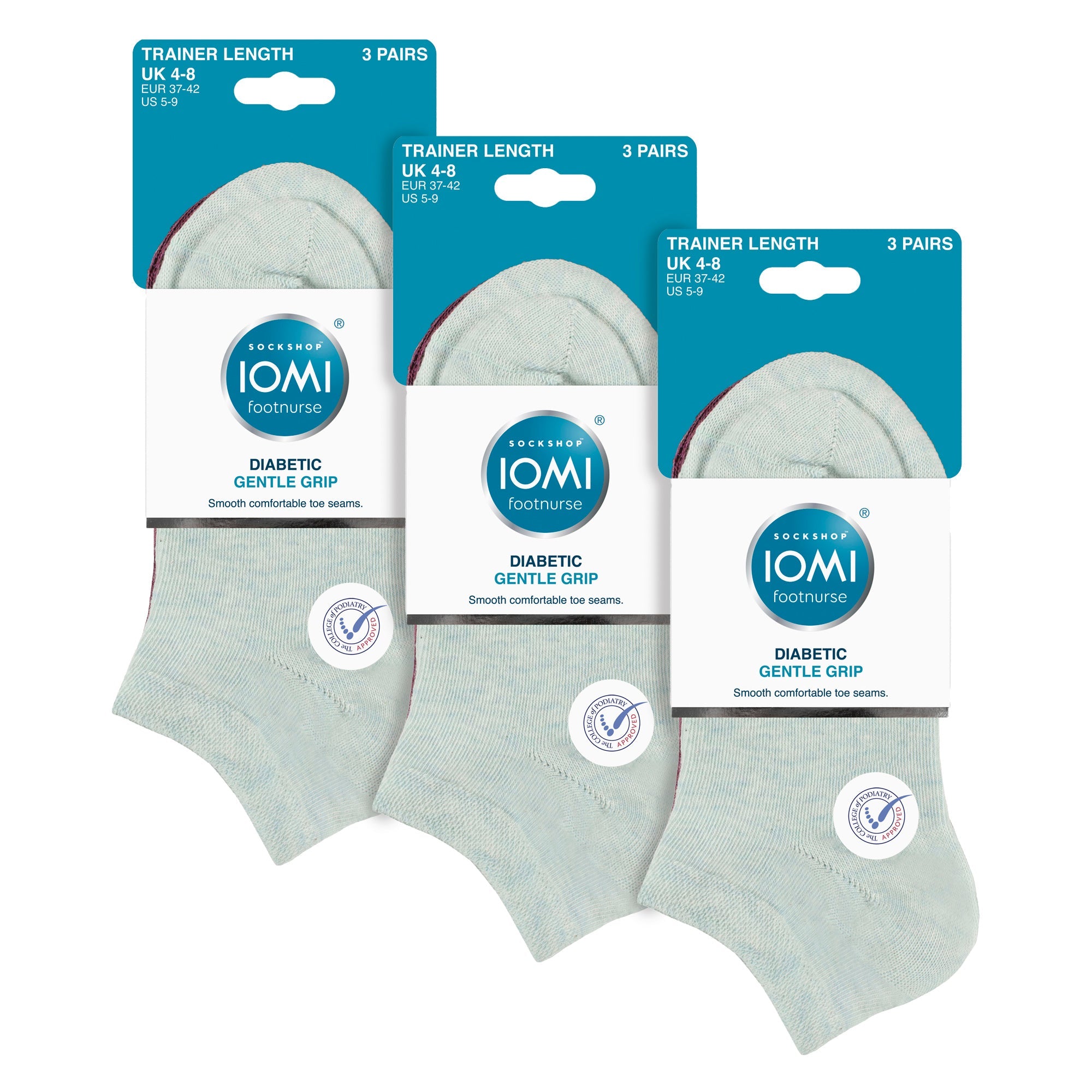 9 Pack Womens Diabetic Trainer Socks | Wide Ankle Socks for Swollen Feet
