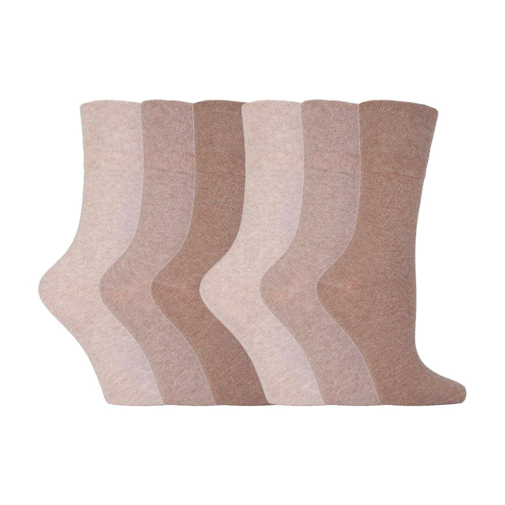 6 Pack Ladies Non Elastic Cotton Diabetic Socks with Seamless Toe