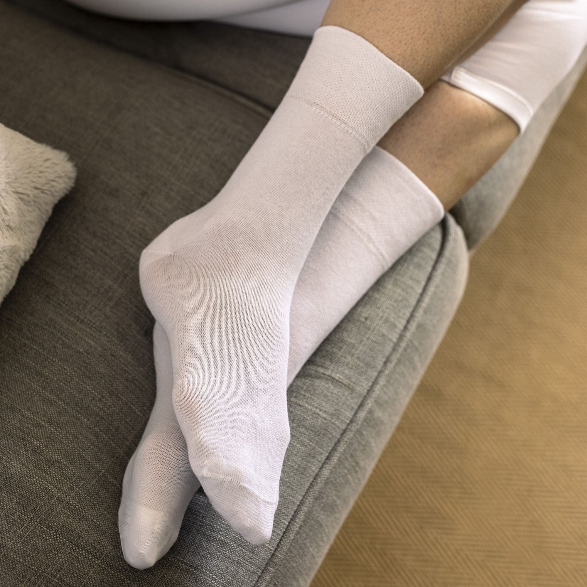 6 Pack Ladies Non Elastic Cotton Diabetic Socks with Seamless Toe