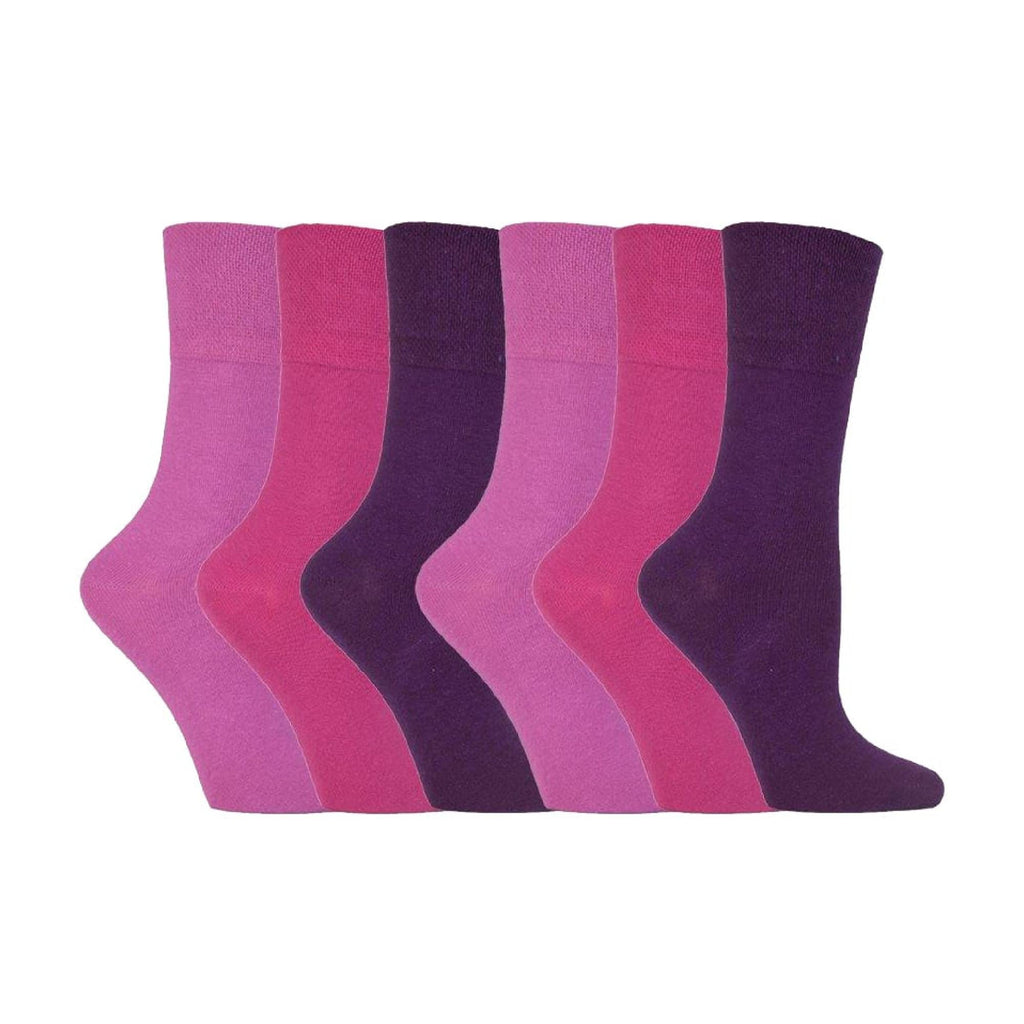 6 Pack Ladies Non Elastic Cotton Diabetic Socks with Seamless Toe