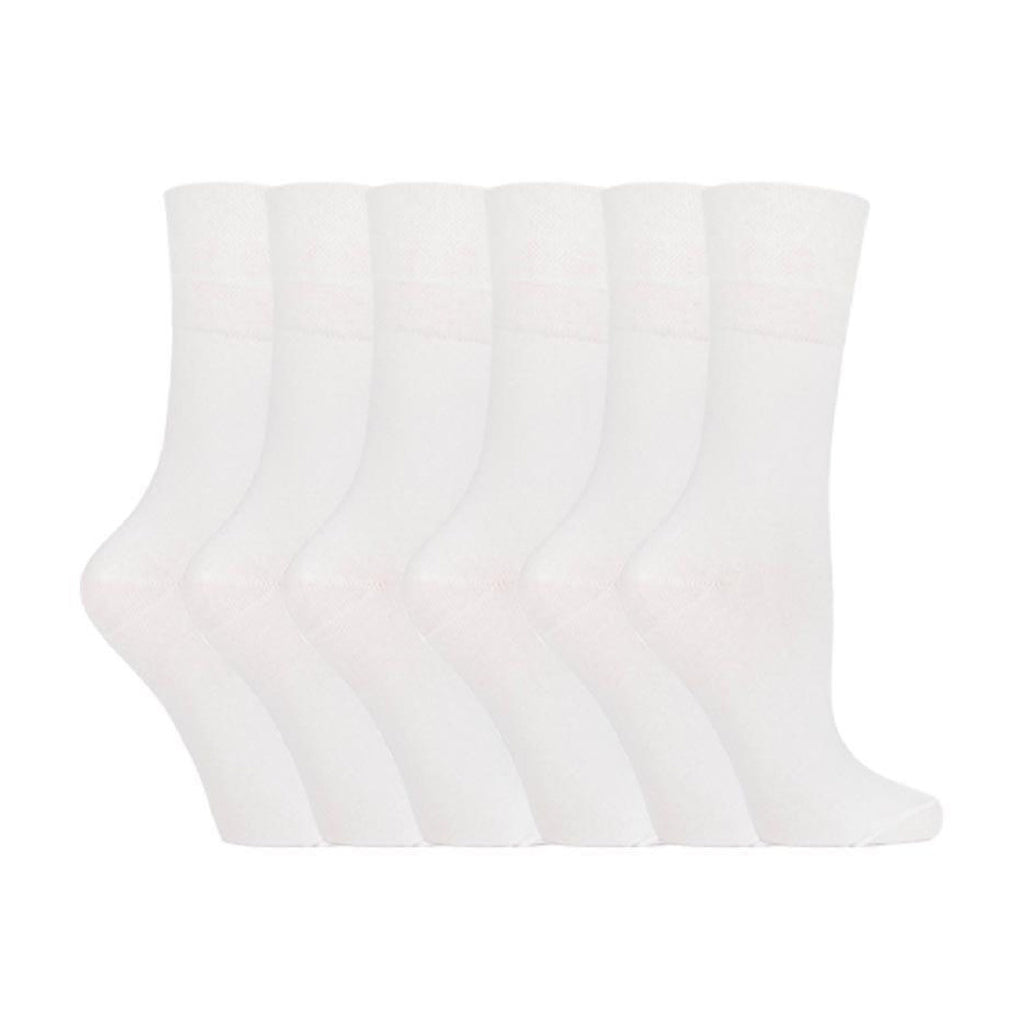 6 Pack Ladies Non Elastic Cotton Diabetic Socks with Seamless Toe