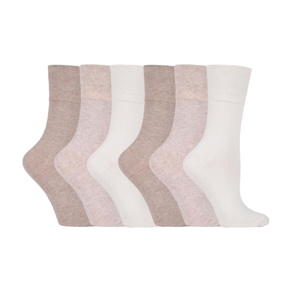 6 Pack Ladies Non Elastic Cotton Diabetic Socks with Seamless Toe