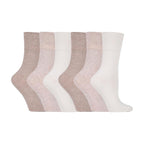 6 Pack Ladies Non Elastic Cotton Diabetic Socks with Seamless Toe
