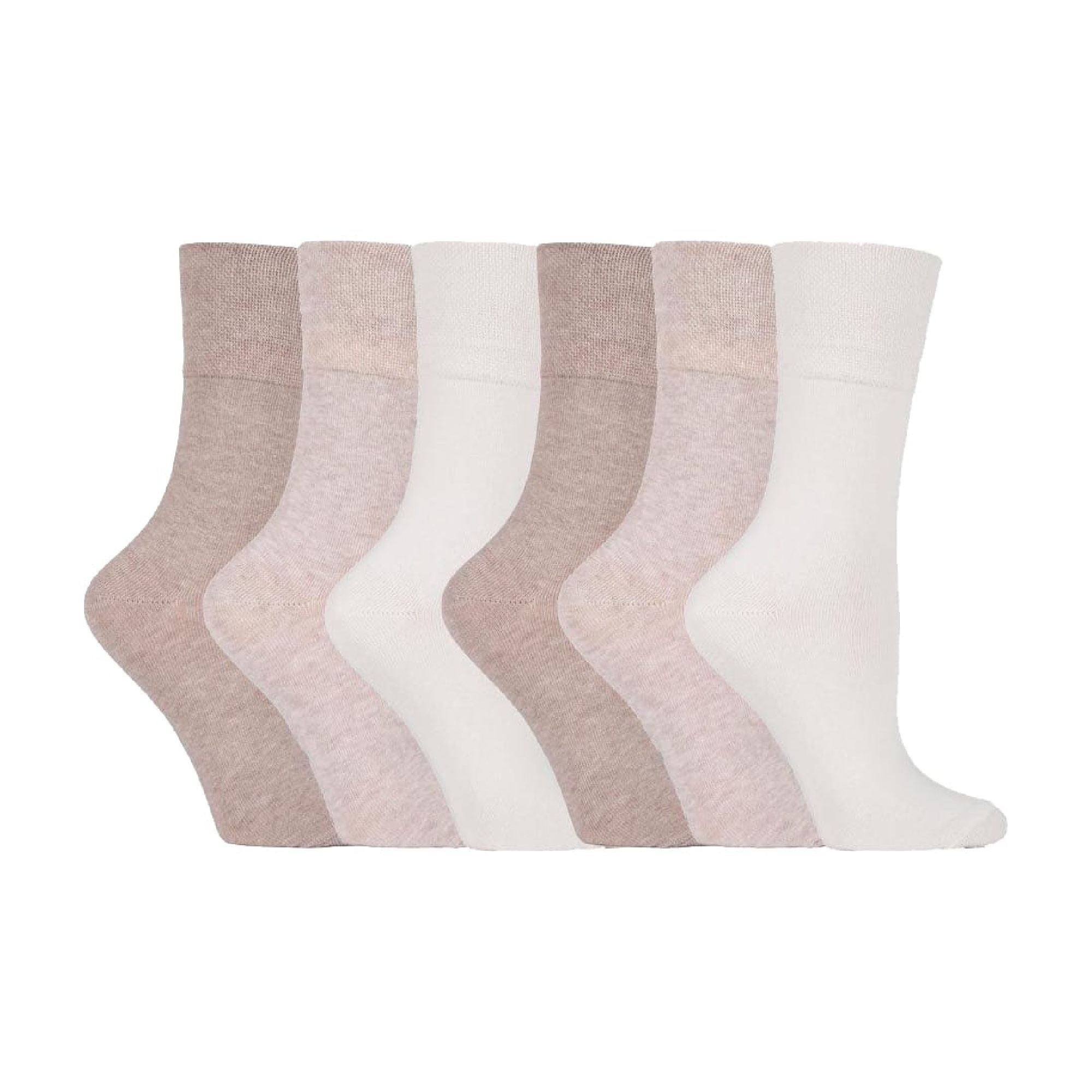 6 Pack Ladies Non Elastic Cotton Diabetic Socks with Seamless Toe