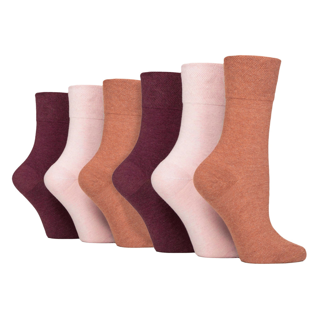 6 Pack Ladies Non Elastic Cotton Diabetic Socks with Seamless Toe