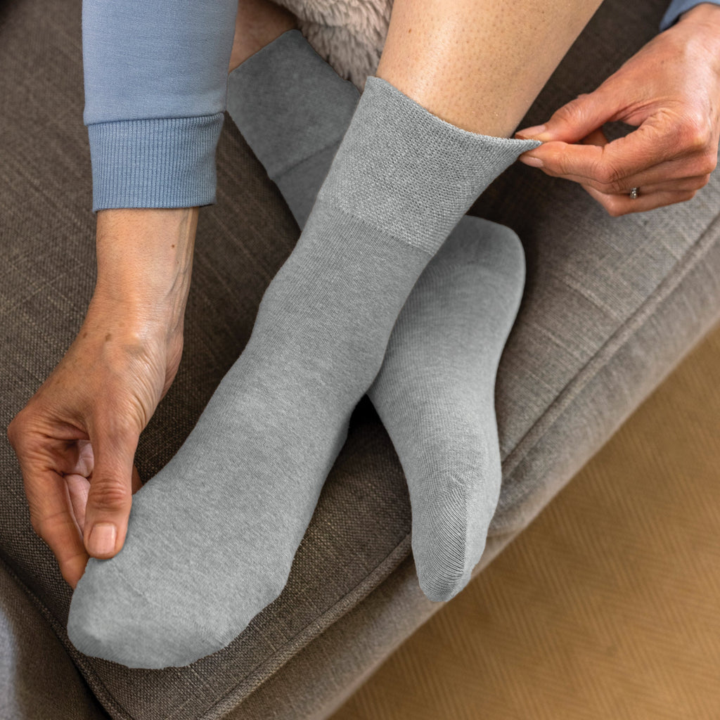 6 Pack Ladies Non Elastic Cotton Diabetic Socks with Seamless Toe
