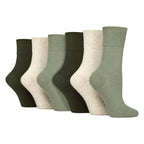 6 Pack Ladies Non Elastic Cotton Diabetic Socks with Seamless Toe