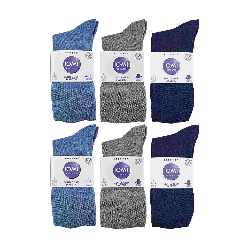 12 Pairs Ladies Diabetic Bamboo Socks | Non Elastic Gentle Grip Top Socks