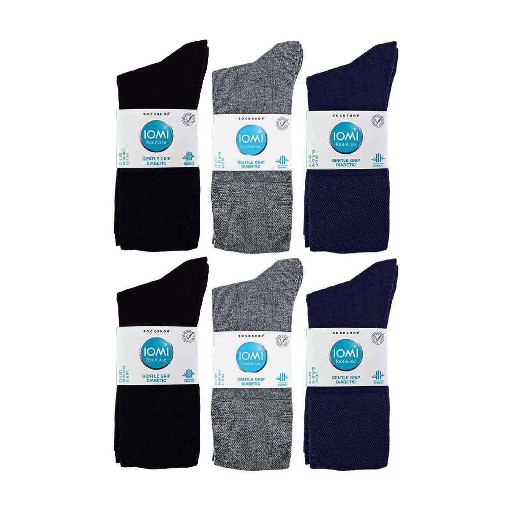2 Pack Mens Diabetic Bamboo Extra Wide  NON ELASTIC Socks