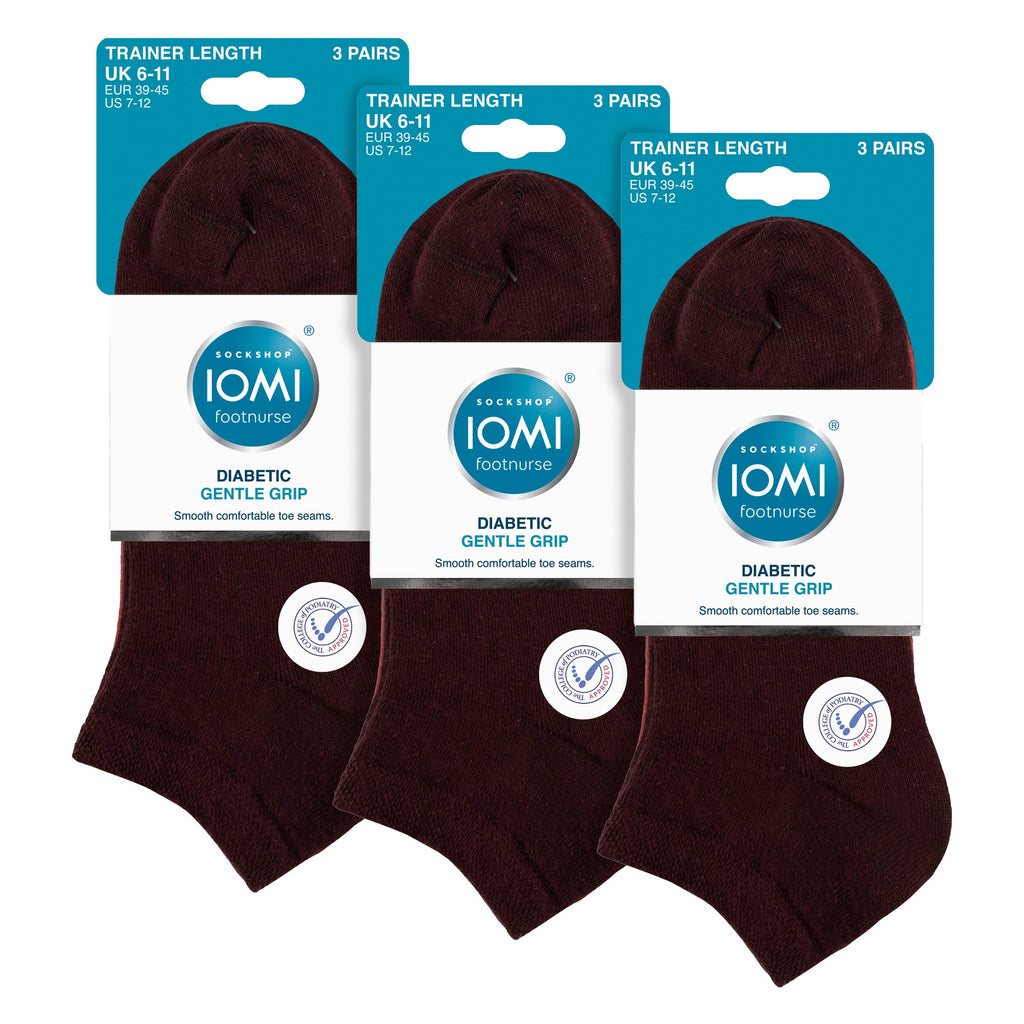 9 Pack Mens Diabetic Trainer Socks | Non Elastic Extra Wide Ankle Socks