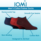 9 Pack Mens Diabetic Trainer Socks | Non Elastic Extra Wide Ankle Socks