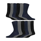 12 Pairs Mens Gentle Grip Top Diabetic Socks | Non Elastic Cotton Socks
