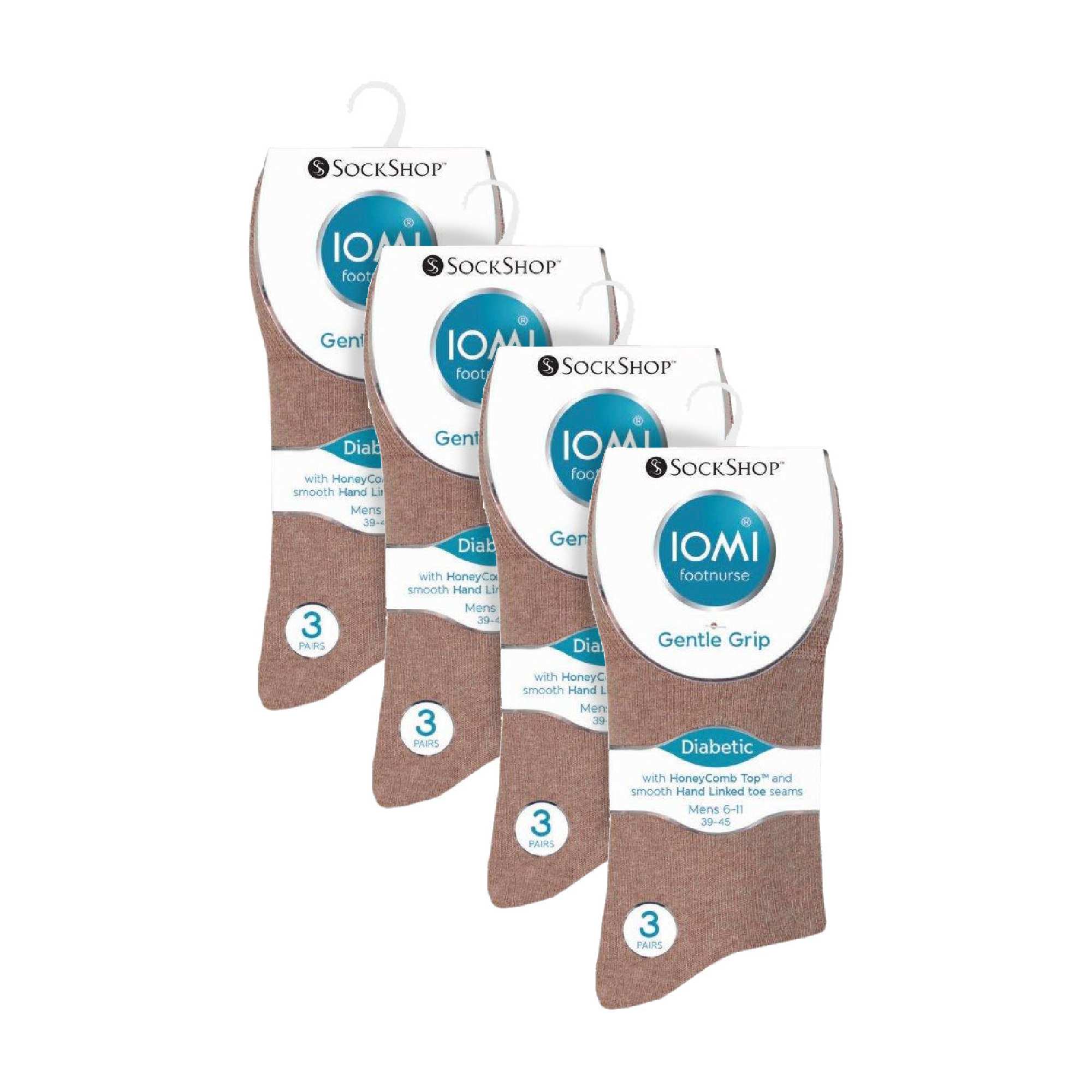 12 Pairs Mens Gentle Grip Top Diabetic Socks | Non Elastic Cotton Socks