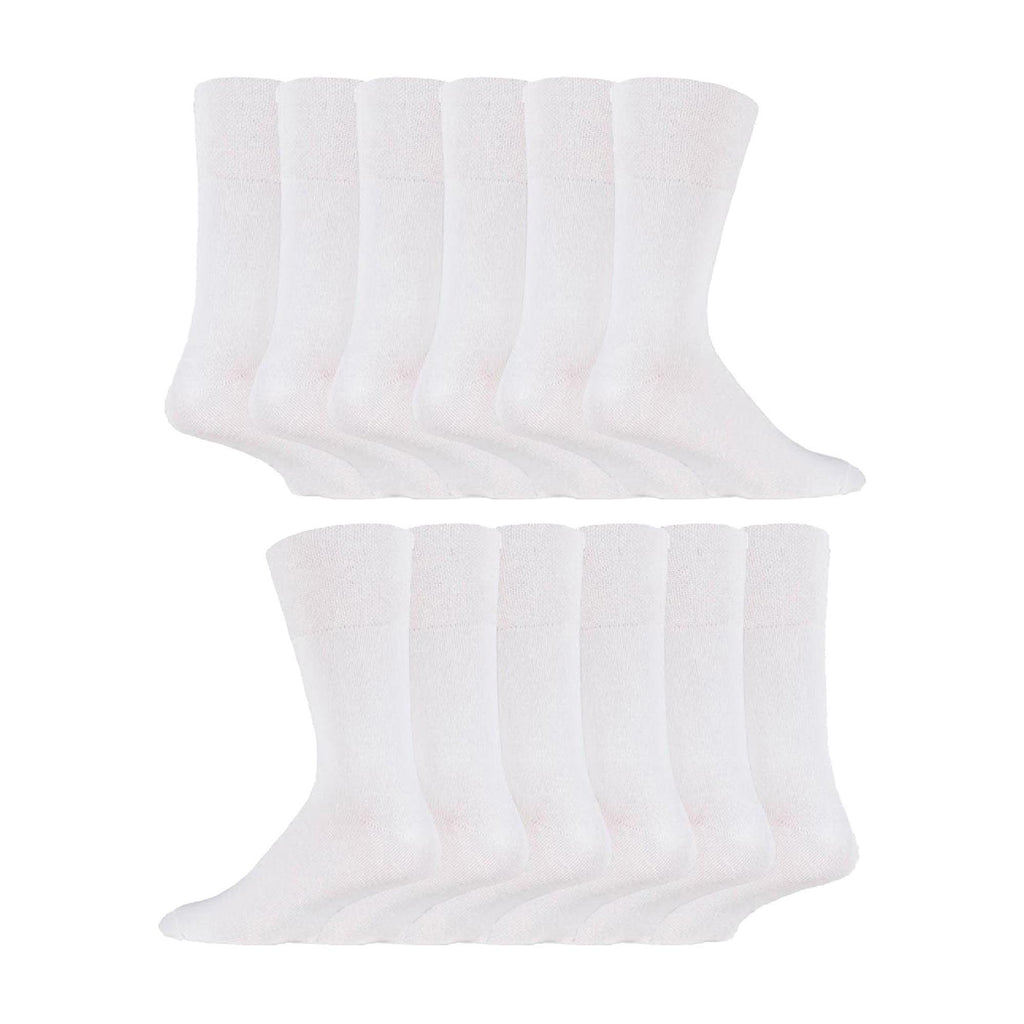 12 Pairs Mens Gentle Grip Top Diabetic Socks | Non Elastic Cotton Socks