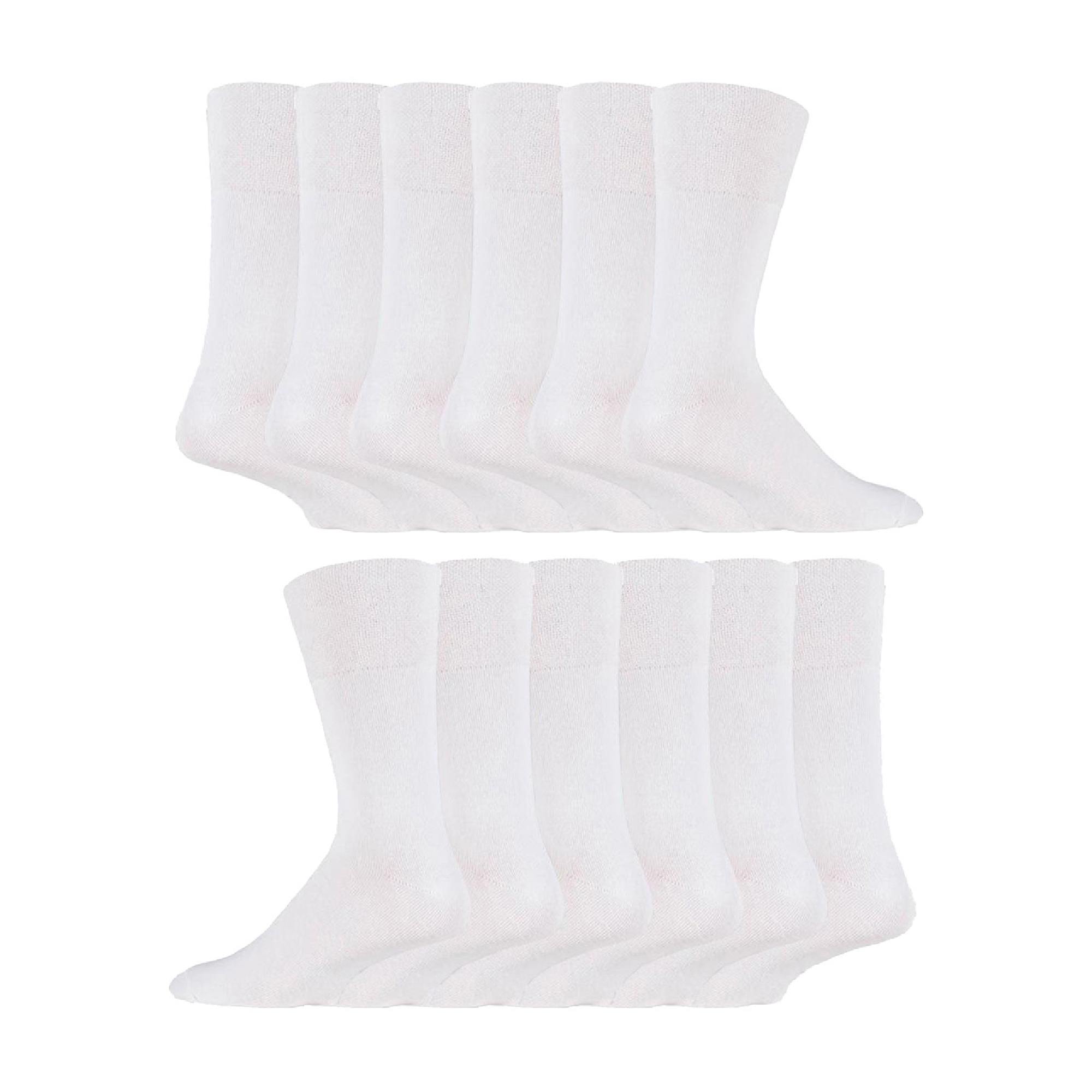 12 Pairs Mens Gentle Grip Top Diabetic Socks | Non Elastic Cotton Socks
