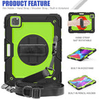 For iPad Pro 11 inch (2018) / Pro 11 inch (2020) Shockproof Black Silica Gel + Colorful PC Protective Tablet Case with Holder & Shoulder Strap & Hand Strap & Pen Slot, iPad Pro 11 inch (2018)