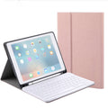 RK508 For iPad Air 2 & Air 1 / Pro 9.7 inch & 2017 iPad & 2018 iPad Silk Texture Detachable Plastic Bluetooth Keyboard Leather Tablet Case with Stand & Pen Slot Function
