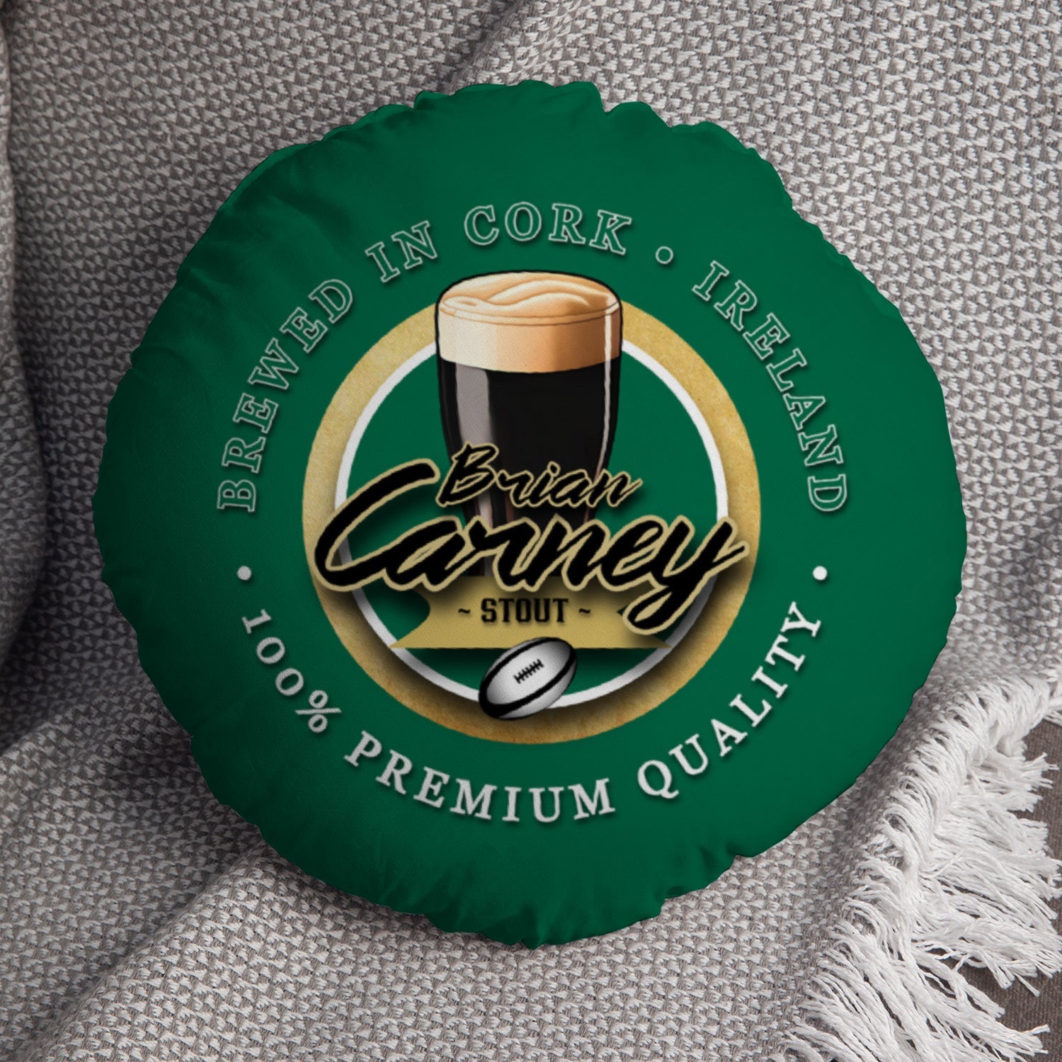 Ireland Rugby League Carney  - Legend Collection - Circle Cushion 14"