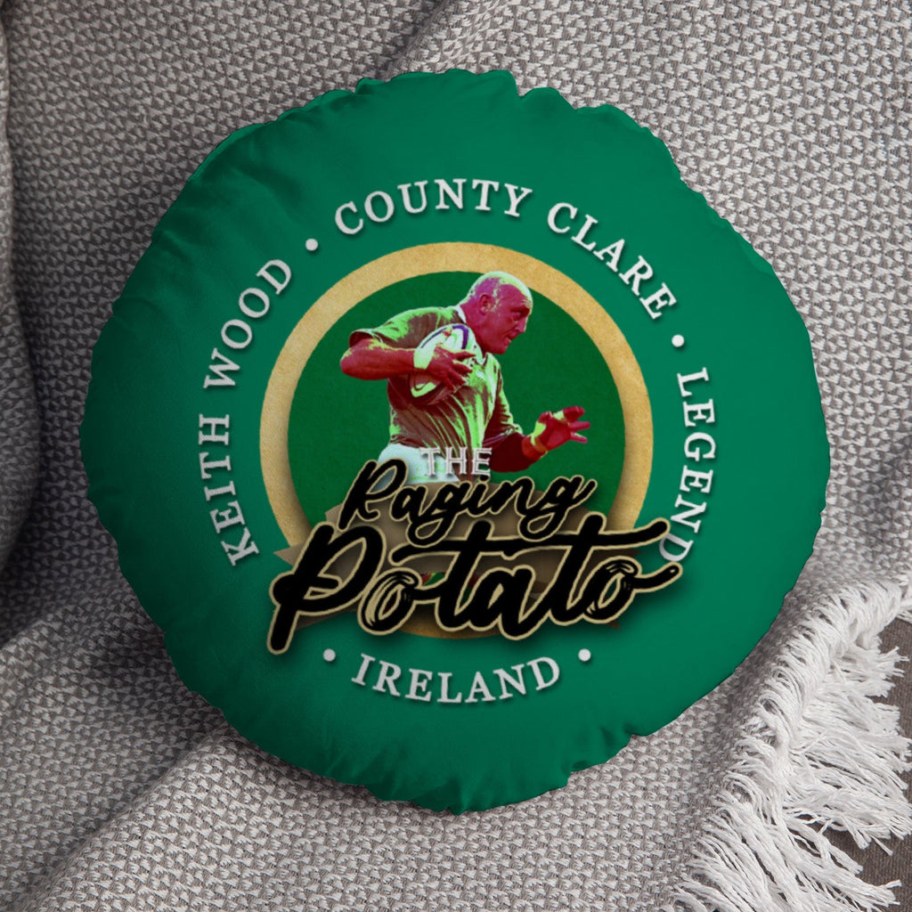 Ireland Rugby Union Potato  - Legend Collection - Circle Cushion 14"
