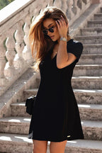 IVON minimalist, flared, lined daydress in a beautiful cream color