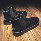 Men's Leather Ankle Boots with Warm Fur