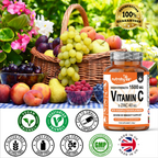 High Strength Vitamin C and Zinc | Advanced Immunity Support | 60 Vegan Capsules | 1 Month Supply | Made in the UK