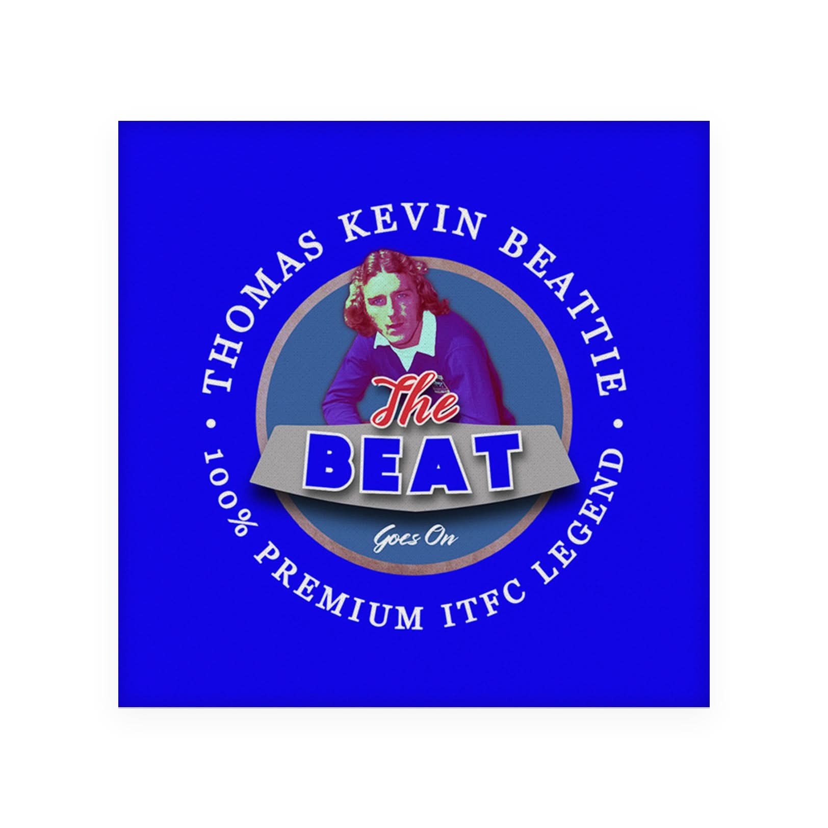 Ipswich Kevin Beattie - Football Coaster - Square Or Circle