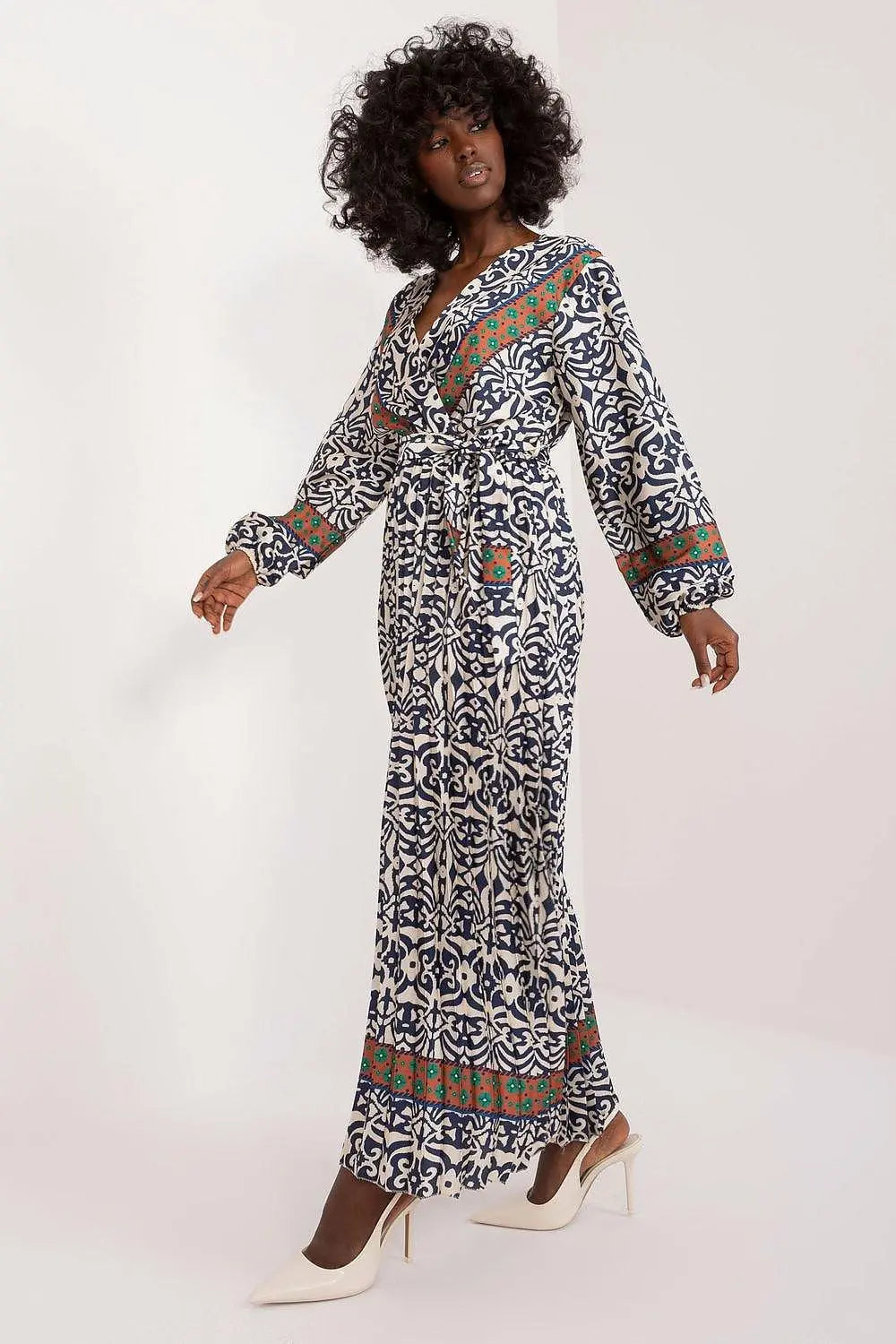 Italy Moda Colorful Print Maxi Dress