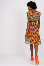 Italy Moda Pleated summer dress for many occasions, with short ruffle sleeves.