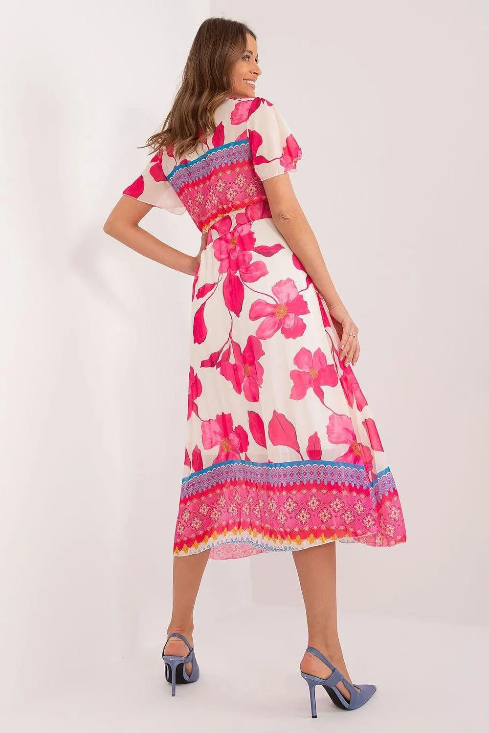 Italy Moda summer daydress with short sleeves in the form of frills