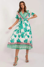 Italy Moda summer daydress with short sleeves in the form of frills