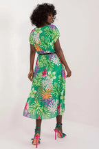 Italy Moda summer dress with short sleeves, round neckline, flared bottom