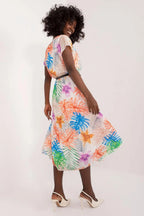 Italy Moda summer dress with short sleeves, round neckline, flared bottom