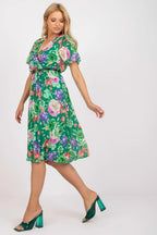 Italy Moda womens elegant polyester decorated lower part pleats daydress