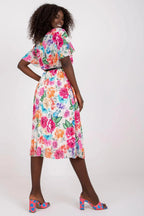 Italy Moda womens elegant polyester decorated lower part pleats daydress