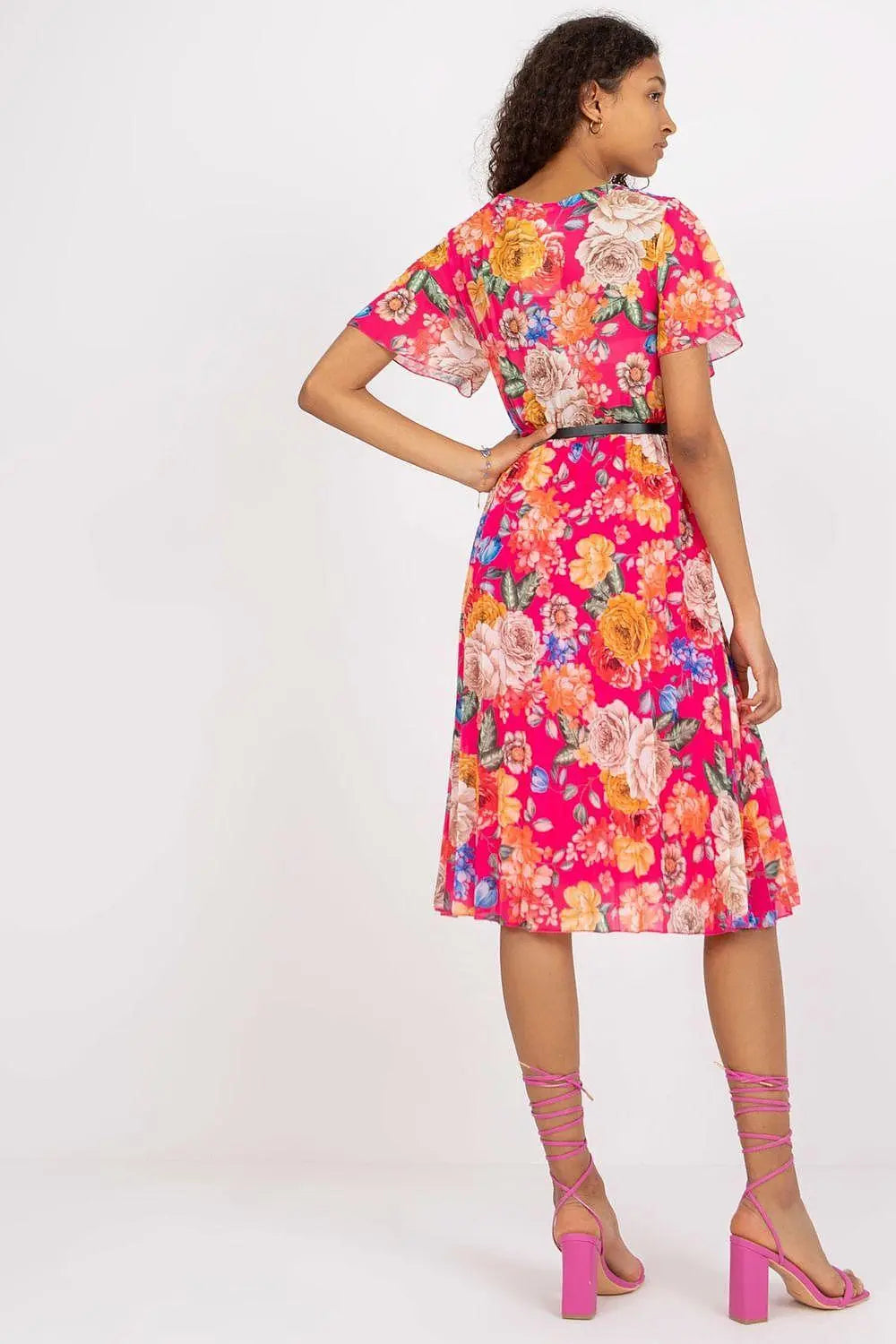 Italy Moda womens elegant polyester decorated lower part pleats daydress