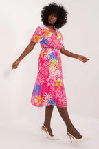 Italy Moda womens elegant polyester decorated lower part pleats daydress