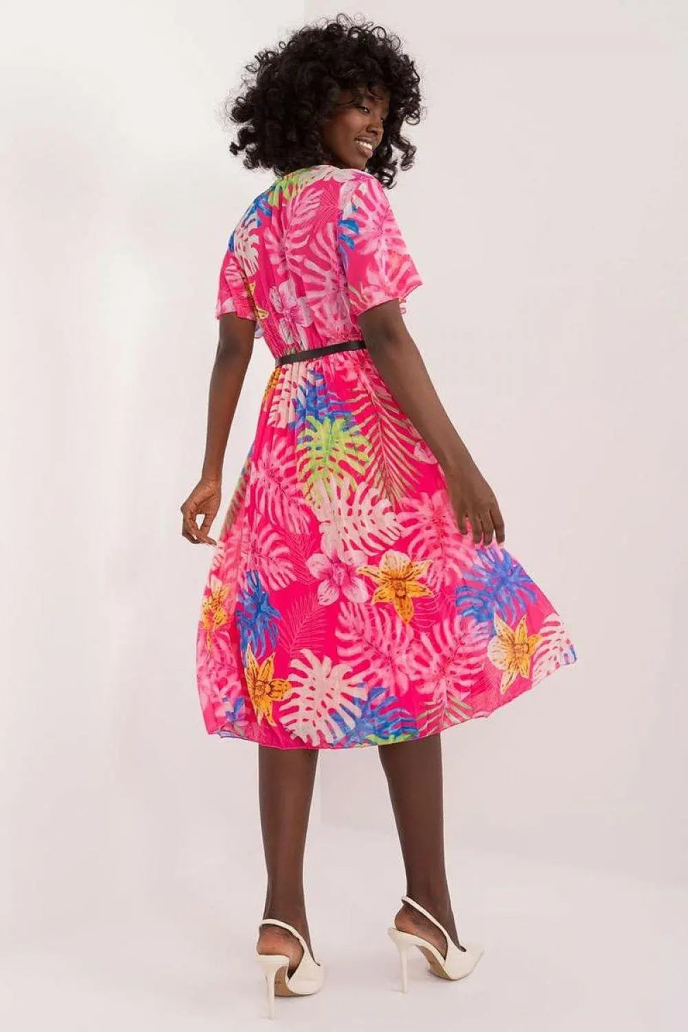 Italy Moda womens elegant polyester decorated lower part pleats daydress